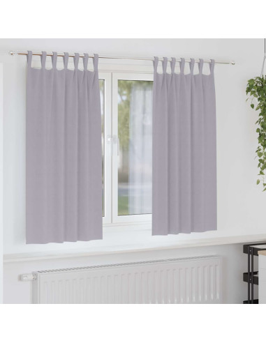 Tende Blackout con Anelli 2 pcs Grigio Metallico 175 x 140 cm