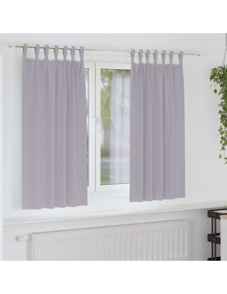Tende con tende 2 pcs Grigio Metallico Poliestere