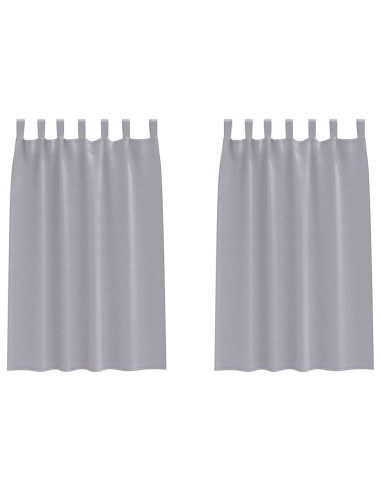 Tende Blackout con Anelli 2 pcs Grigio Metallico 175 x 140 cm