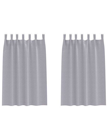 Tende con tende 2 pcs Grigio Metallico Poliestere