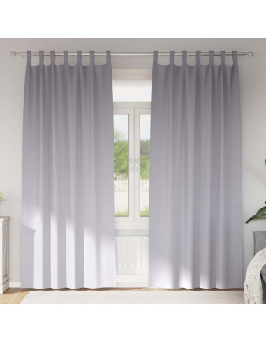 Tende Blackout con Anelli 2 pcs Grigio Metallico 225 x 140 cm