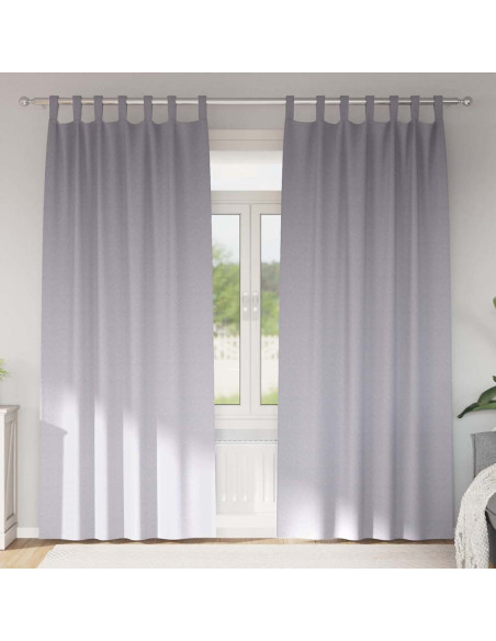 Tende con tende 2 pcs Grigio Metallico Poliestere