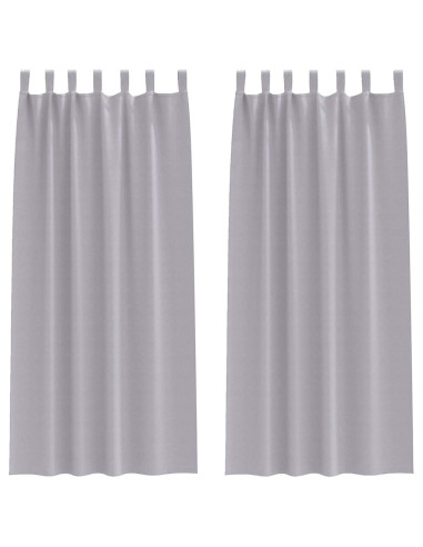 Tende Blackout con Anelli 2 pcs Grigio Metallico 225 x 140 cm