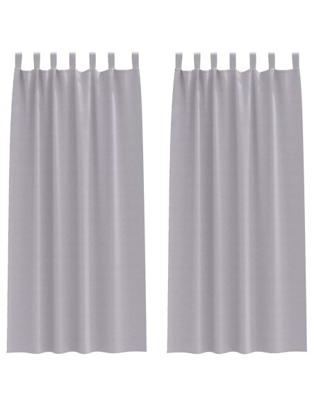 Tende Blackout con Anelli 2 pcs Grigio Metallico 225 x 140 cm