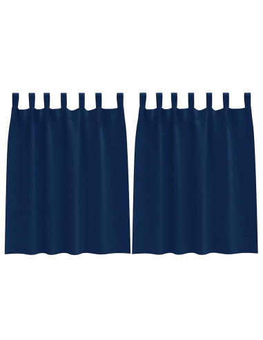 Tende Blackout con Anelli 2 pcs Blu Scuro 140 x 140 cm