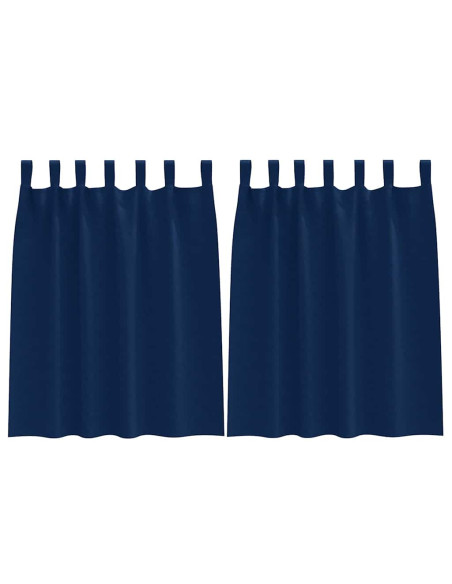 Tende Blackout con Anelli 2 pcs Blu Scuro 140 x 140 cm