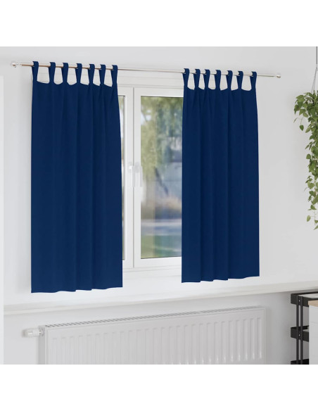 Tende con tende 2 pcs Blu scuro Poliestere