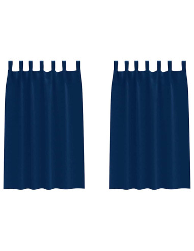 Tende Blackout con Anelli 2 pcs Blu Scuro 175 x 140 cm