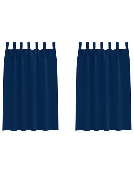 Tende con tende 2 pcs Blu scuro Poliestere
