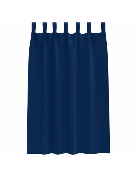 Tende con tende 2 pcs Blu scuro Poliestere