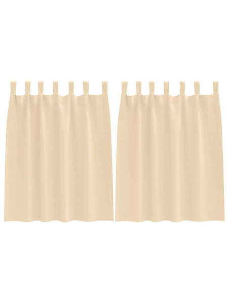 Tende con tende 2 pcs Crema Poliestere