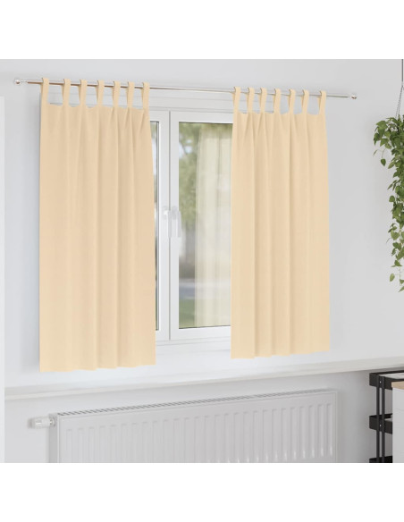 Tende Blackout con Anelli 2 pcs Crema 175 x 140 cm Poliestere