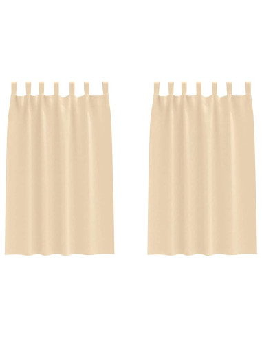 Tende Blackout con Anelli 2 pcs Crema 175 x 140 cm Poliestere
