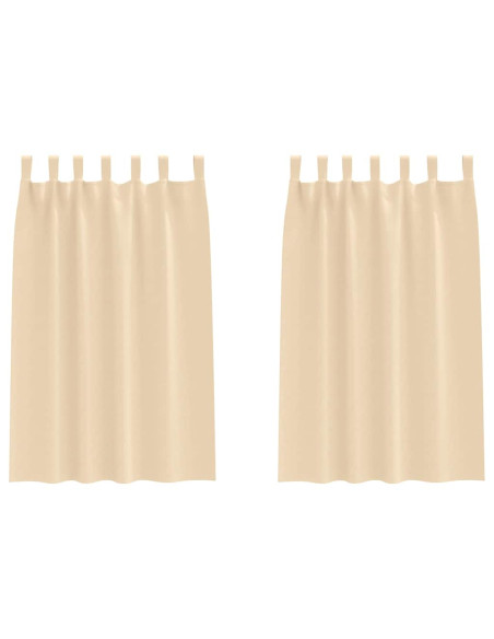 Tende con tende 2 pcs Crema Poliestere