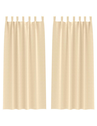 Tende Blackout con Anelli 2 pcs Crema 225 x 140 cm Poliestere
