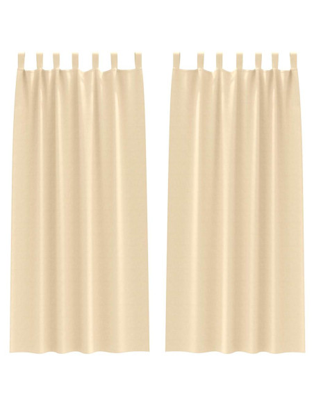 Tende Blackout con Anelli 2 pcs Crema 245 x 140 cm Poliestere