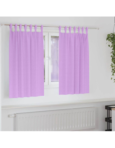 Tende Blackout con Anelli 2 pcs Viola 140 x 140 cm Poliestere