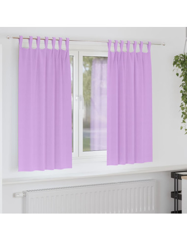 Tende Blackout con Anelli 2 pcs Viola 175 x 140 cm Poliestere
