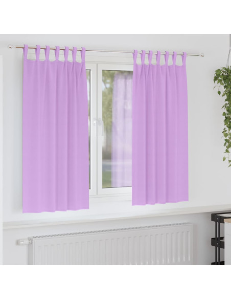 Tende Blackout con Anelli 2 pcs Viola 175 x 140 cm Poliestere