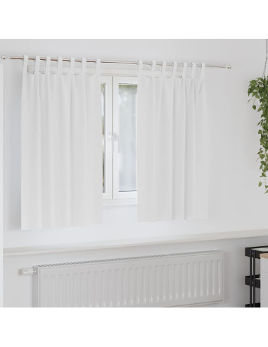 Tende Blackout con Anelli 2 pcs Bianco Puro 140 x 140 cm