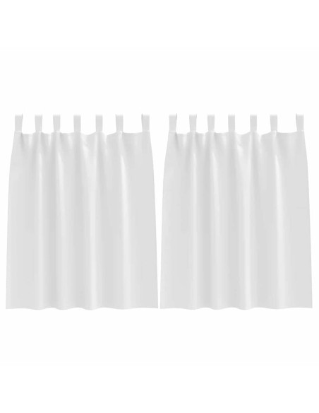 Tende con tende 2 pcs Bianco Puro Poliestere