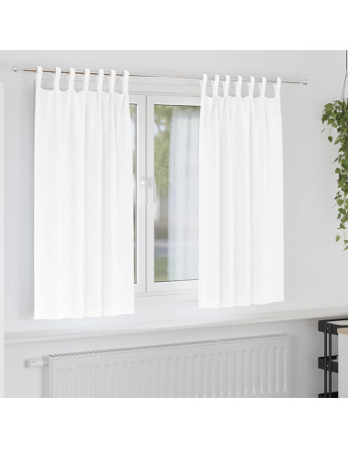 Tende Blackout con Anelli 2 pcs Bianco Puro 175 x 140 cm