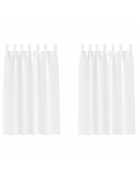 Tende con tende 2 pcs Bianco Puro Poliestere