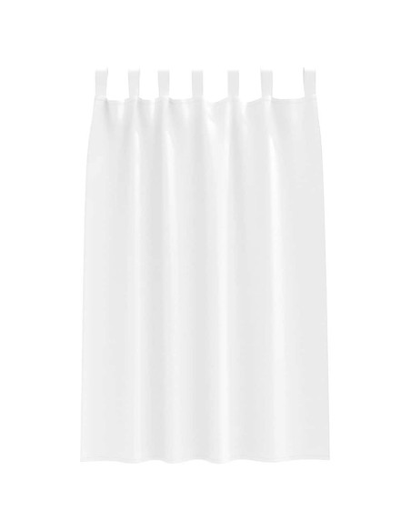 Tende con tende 2 pcs Bianco Puro Poliestere