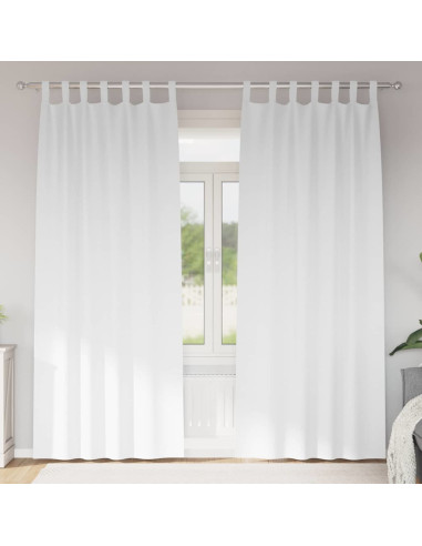 Tende Blackout con Anelli 2 pcs Bianco Puro 225 x 140 cm
