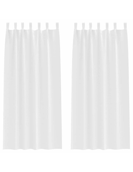 Tende con tende 2 pcs Bianco Puro Poliestere
