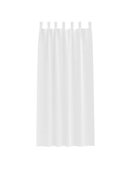 Tende con tende 2 pcs Bianco Puro Poliestere