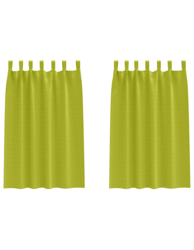 Tende Blackout con Anelli 2 pcs Verde 175 x 140 cm Poliestere
