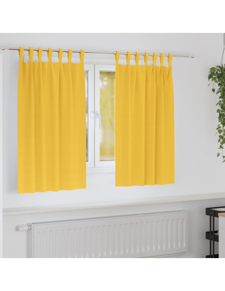 Tende Blackout con Anelli 2 pcs Giallo senape 140 x 140 cm
