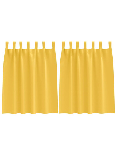 Tende Blackout con Anelli 2 pcs Giallo senape 140 x 140 cm