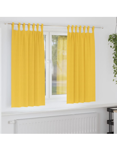 Tende Blackout con Anelli 2 pcs Giallo senape 175 x 140 cm