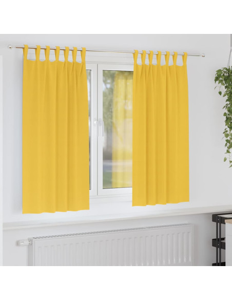 Tende con tende 2 pcs giallo senape Poliestere