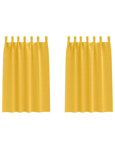 Tende Blackout con Anelli 2 pcs Giallo senape 175 x 140 cm