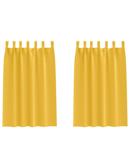 Tende con tende 2 pcs giallo senape Poliestere