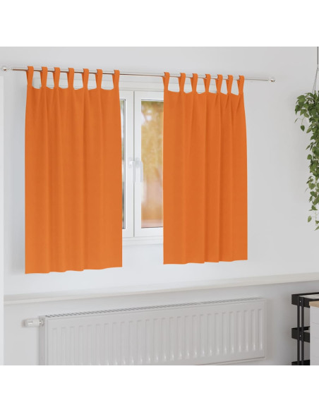 Tende Blackout con Anelli 2 pcs Arancione Vivo 140 x 140 cm