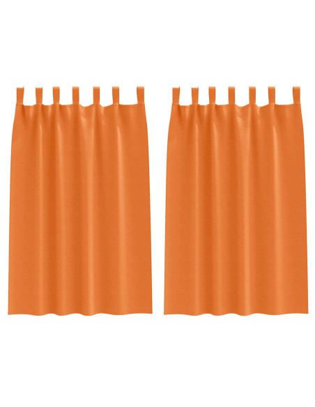Tende con tende 2 pcs Arancione Vivo Poliestere