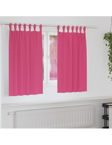 Tende Blackout con Anelli 2 pcs Rosa Vivo 140 x 140 cm