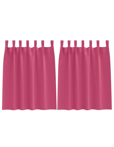 Tende Blackout con Anelli 2 pcs Rosa Vivo 140 x 140 cm