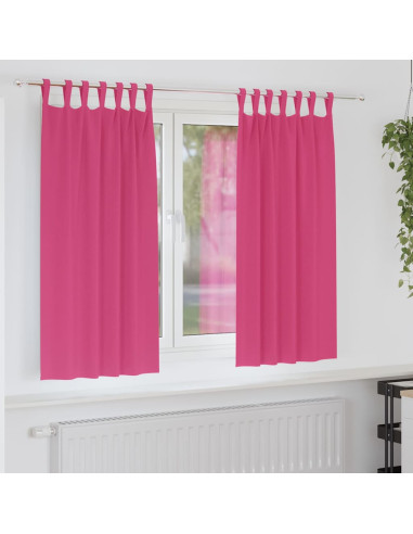 Tende Blackout con Anelli 2 pcs Rosa Vivo 175 x 140 cm