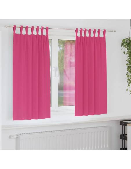 Tende con tende 2 pcs Rosa Vivo Poliestere