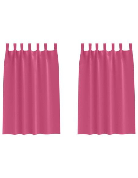 Tende con tende 2 pcs Rosa Vivo Poliestere