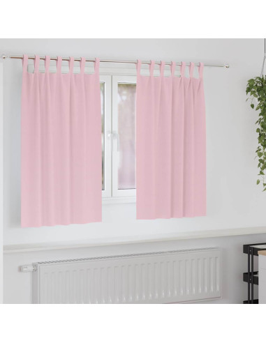 Tende Blackout con Anelli 2 pcs Rosa baby 140 x 140 cm