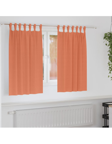 Tende Blackout con Anelli 2 pcs Terracotta 140 x 140 cm