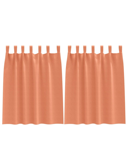 Tende con tende 2 pcs Terracotta Poliestere