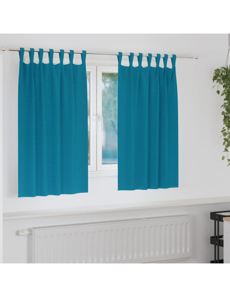 Tende Blackout con Anelli 2 pcs Turchese 140 x 140 cm