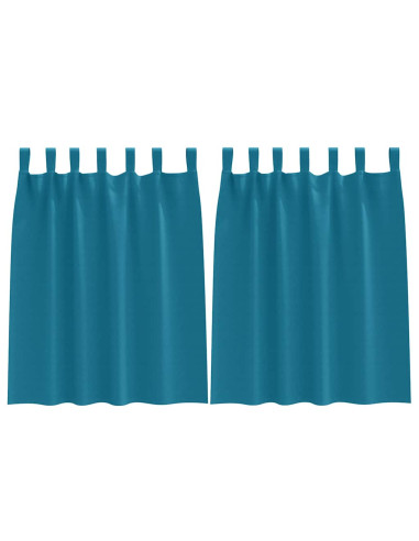 Tende Blackout con Anelli 2 pcs Turchese 140 x 140 cm